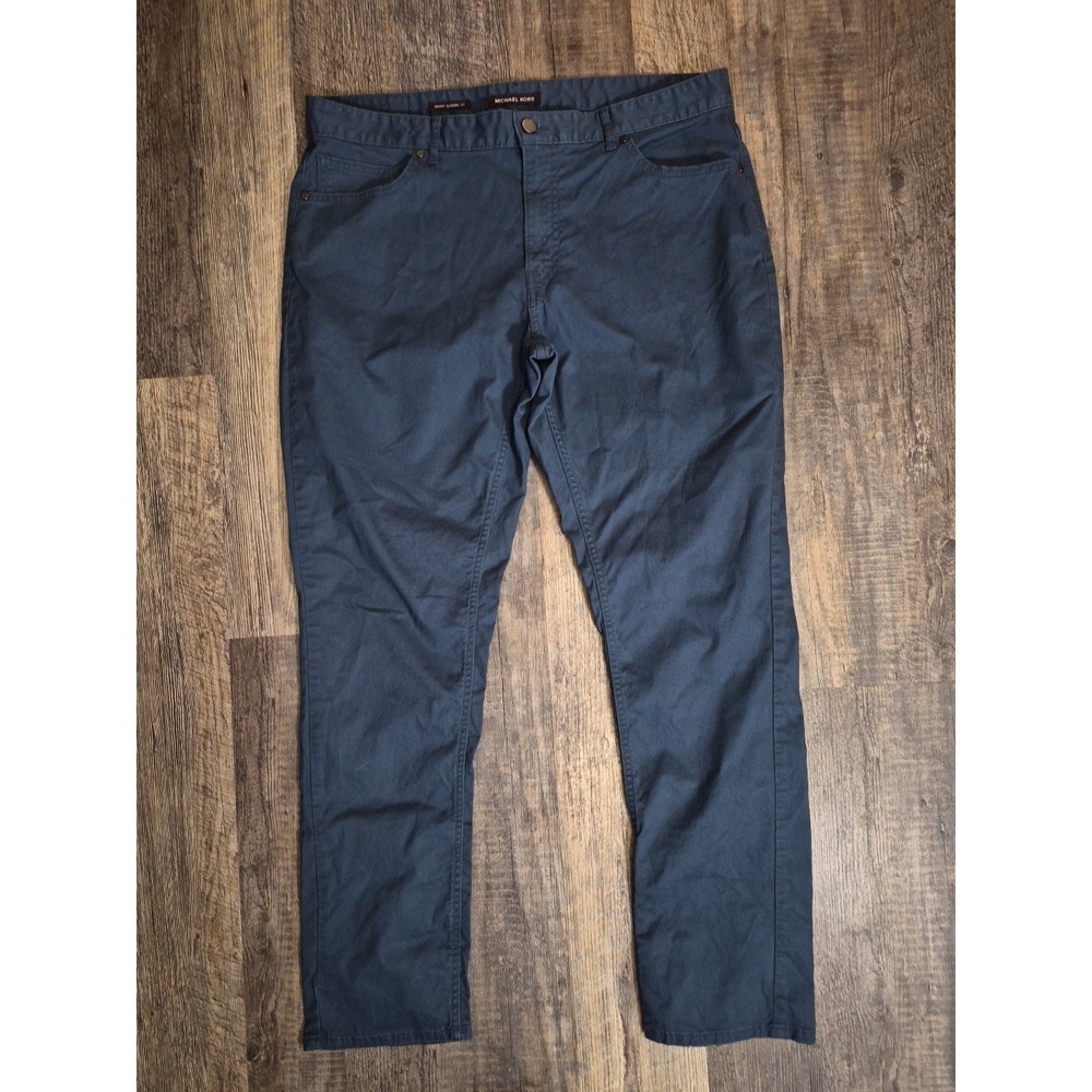 Michael Kors Men's Grant Classic Fit Chino Pants Smoke Blue 36x32